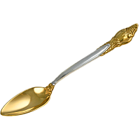 Ложка серебряная кофейная с позолотой