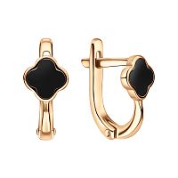 золотые серьги с черной эмалью