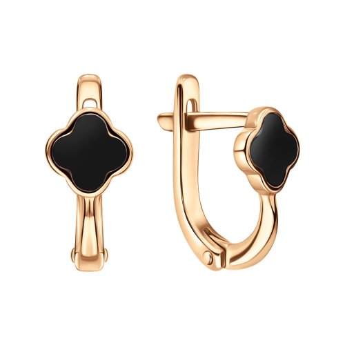 золотые серьги с черной эмалью