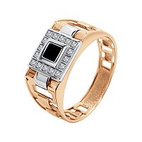 Золотое мужское кольцо с ониксом