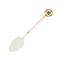 Детская ложка серебряная с камушками 