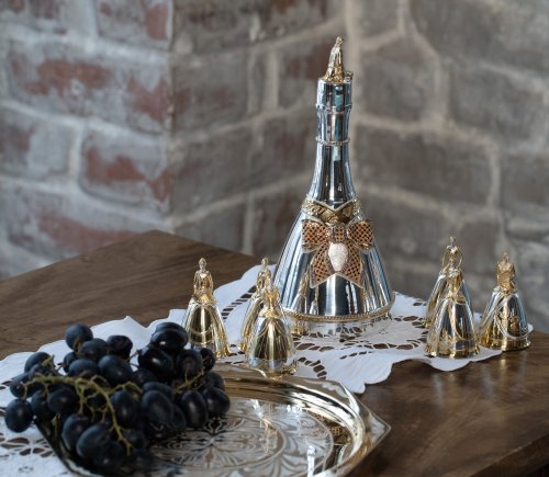 серебряный набор «за милых дам» - графин, рюмки и поднос