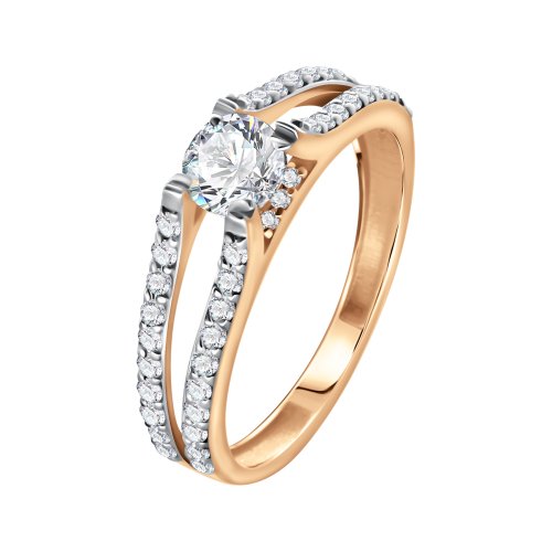 Золотое кольцо с фианитами